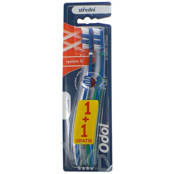 Odol System X mittelgroße Zahnbürste 1 + 1 Stück, Duopack