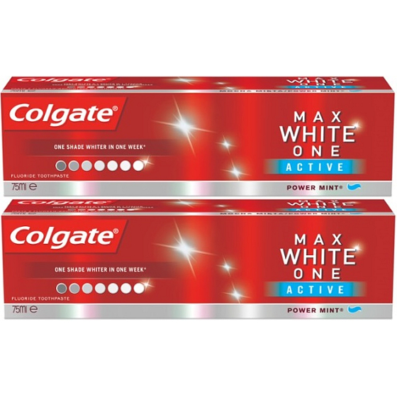 Colgate Max White Eine aktive Zahnpasta 2 x 75 ml, Duopack