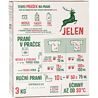 Jelen Waschmittel auf Seifenbasis, 60 Waschladungen, 3 kg
