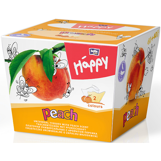 Bella Happy Baby Peach hygienische Taschentücher 2 Schichten 80 Stück