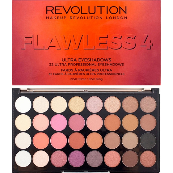 Makeup Revolution Ultra Lidschatten-Palette mit 32 Lidschatten Makellos 4 16 g