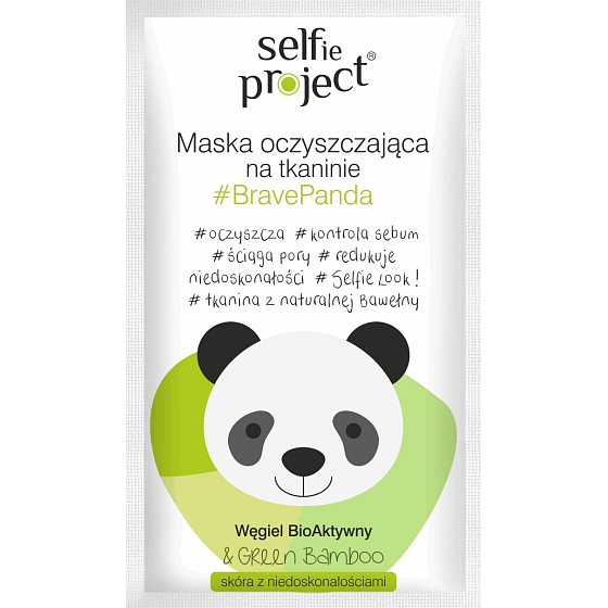 Selfie Project BravePanda reinigende textile Gesichtsmaske 15 ml