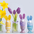 Nekupto Papierservietten 3-lagig 33 x 33 cm 20 Stück Ostertulpen und Eier in Form eines Hasen