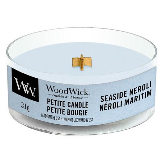 WoodWick Seaside Neroli - Coastal Neroli Duftkerze mit Holzdocht zierlich 31 g