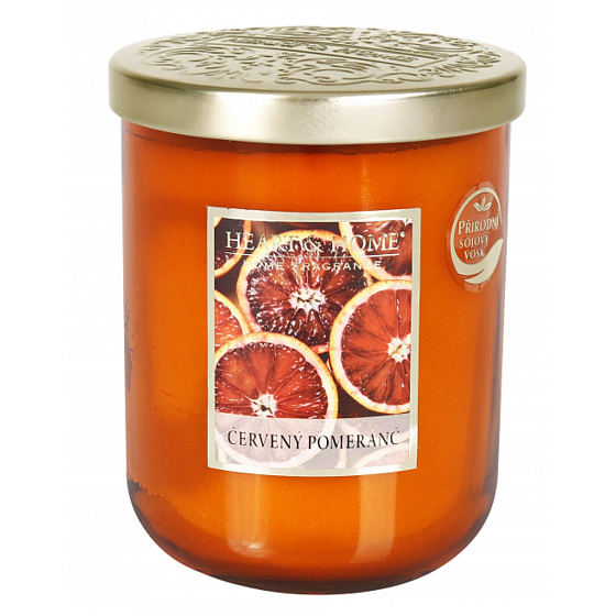 Heart & Home Red Orange Soja-Duftkerze groß brennt bis zu 70 Stunden 340 g