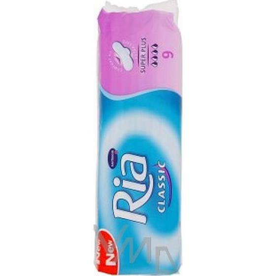 Ria Classic Super Plus Damenbinden länger mit Flügeln 9 Stück