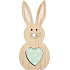 Holzkaninchen mit Minzherz 20 cm