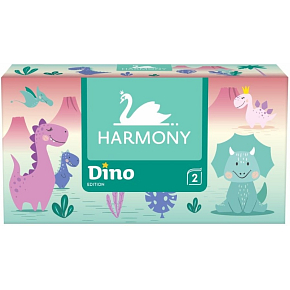 Harmony Dino 2-lagige Papiertaschentücher in der Box, 150 Stück