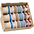 Ditipo Stoff Weihnachtsband Braun mit Kupferkegeln 3 m x 25 mm