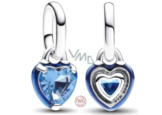 Charms Sterling Silber 925 Blue Heart - Mini Medaillon, Anhänger für Liebesarmband