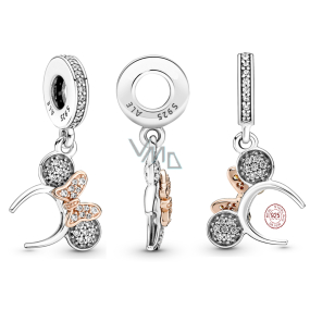 Charm Sterling Silber 925 Disney Stirnband Minnie Mouse, Film-Armband-Anhänger Charm Sterling Silber 925 Disney Stirnband Minnie Mouse, Film-Armband-Anhänger