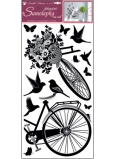 Wandaufkleber Fahrrad mit Blume 60 x 32 cm