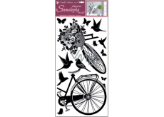 Wandaufkleber Fahrrad mit Blume 60 x 32 cm