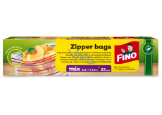 Fino Zipper wiederverwendbare Beutel Mixgrößen (10x0,5L / 10x1L / 5x2,5L) 25 Stk