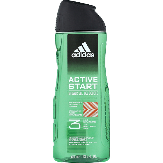 Adidas 3 Active Start Duschgel für Körper und Haare für Männer 400 ml