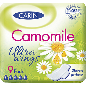 Carin Ultra Wings Kamille Damenbinden, 9 Stk Carin Ultra Wings Kamille Damenbinden, 9 Stk