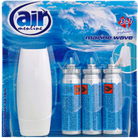Air Menline Marine Wave Happy Lufterfrischer Spray + Nachfüllpackung 3 x 15 ml