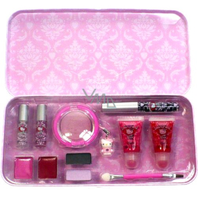 Hello Kitty Eyeshadow + Mascara + Lipgloss + Kosmetikpinsel für Mädchen Geschenkset