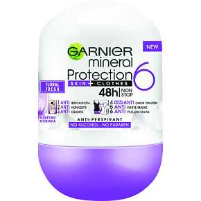 Garnier Mineral Protection 6 Floral Kuličkový Antiperspirant, 50 ml