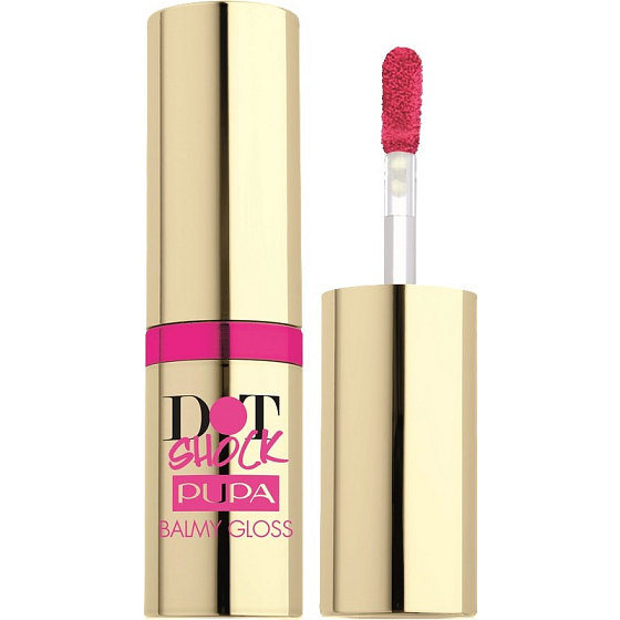 Pupa Dot Shock Balmy Gloss Lippenstift mit Balsam-Effekt 003 Glam Red 6,5 ml