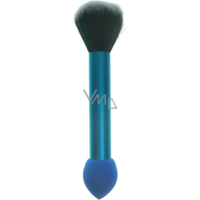 Jiajun Kosmetikpinsel mit synthetischen Borsten und Schaumstoffschwamm beidseitig blau 16 cm