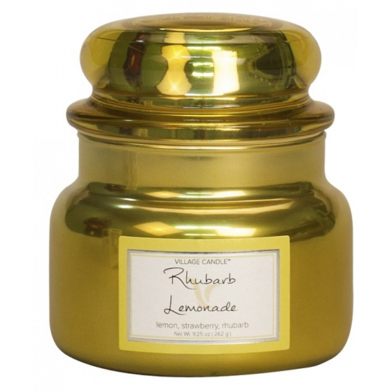 Village Candle Rhabarber Limonade Duftkerze im Glas 2 Dochte 262 g