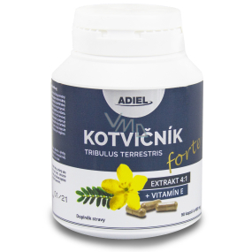 Adiel Kotvičník zemního Forte mit Vitamin E wirkt auf den Spiegel der Sexualhormone, unterstützt die Spermienproduktion Nahrungsergänzungsmittel 90 Kapseln