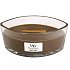 WoodWick Amber & Incense - Duftkerze mit Ambergris und Weihrauch mit breitem Holzdocht und Deckelglasboot 453 g