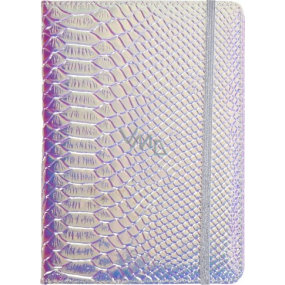 Albi Block holographisch gefüttert mit Gummiband Blau-Silber 19,5 x 14,2 x 1,5 cm
