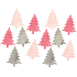 Holzbäumchen rosa-grau 4 cm 12 Stück