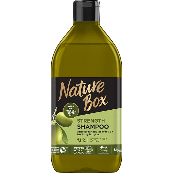 Nature Box Olivenöl Schutzshampoo gegen Haarausfall mit 100% kaltgepresstem Olivenöl, geeignet für Veganer 385 ml