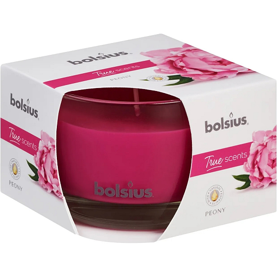 Bolsius True Scents Peony - Pfingstrosenkerze in Glas 90 x 63 mm
