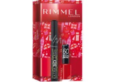 Rimmel London Extra 3D Lash Mascara 003 Extreme Black 8 ml + 60 Seconds Super Shine Nail Polish 315 Queen Of Tarts 8 ml, Kosmetikset für Frauen
