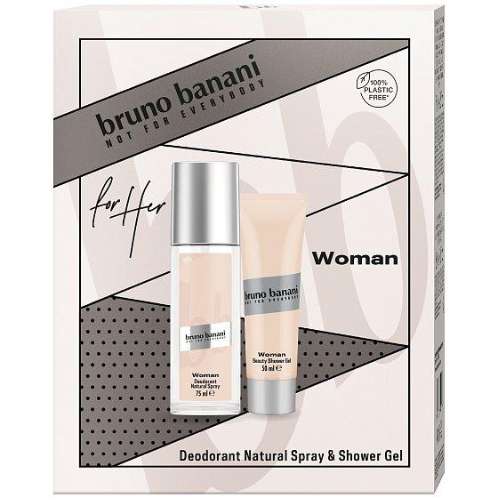 Bruno Banani Woman parfümiertes Deodorantglas 75 ml + Duschgel 50 ml, Kosmetikset für Frauen
