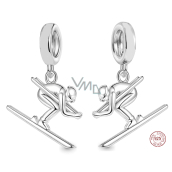 Charme Sterling Silber 925 Skiing Wonderful Journey, Anhänger am Armband Sport