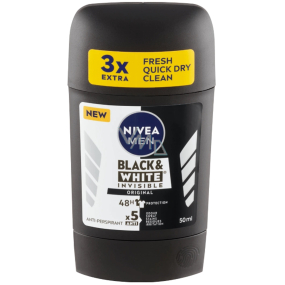 Nivea Men Black & White Invisible Original Antitranspirant-Stick für Männer 50 ml