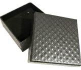 Krabička texturovaný papír s houbičkou na šperky černá 7 x 7 x 3,5 cm