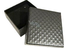 Krabička texturovaný papír s houbičkou na šperky černá 7 x 7 x 3,5 cm