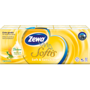 Zewa Softis Soft & Sensitive 4vrstvé papírové kapesníky, 10× 9 ks
