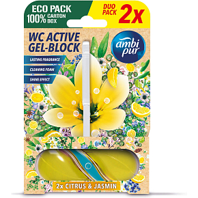 Ambi Pur WC Active Gel-Blok Zitrone & Jasmin 2x45 g Ambi Pur WC Active Gel-Blok Zitrone & Jasmin 2x45 g