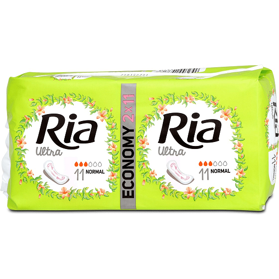 Ria Ultra Silk Normale Damenbinden 2 x 11 Stück