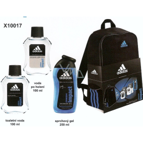 Adidas Fresh Impact Eau de Toilette 100 ml + Aftershave 100 ml + Duschgel 250 ml + Rucksack, Geschenkset für Herren