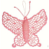 Häkelschmetterling groß ca. 16 cm rosa