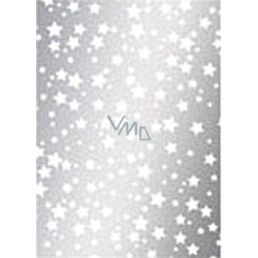 Ditipo Geschenkpapier 70 x 500 cm Weihnachten Silber Weiße Sterne 2033913