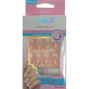 Nail Art künstliche Nägel mit Leim French Manicure hellrosa 24 Stück 935