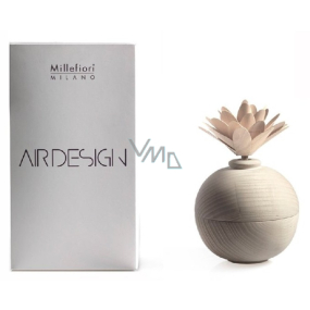 Millefiori Milano Air Design Holzdiffusor mit Blumenbehälter zum Duften von Duft unter Verwendung einer porösen weißen Kugeloberseite
