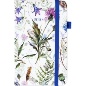 Albi Diary 2020 Tasche mit Gummiband Wiesenblumen 15 x 9,5 x 1,3 cm