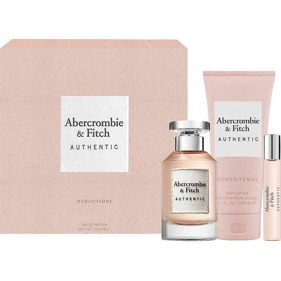 Abercrombie & Fitch Authentic Woman parfümiertes Wasser 100 ml + Körperlotion 200 ml + parfümiertes Wasser 15 ml, Geschenkset