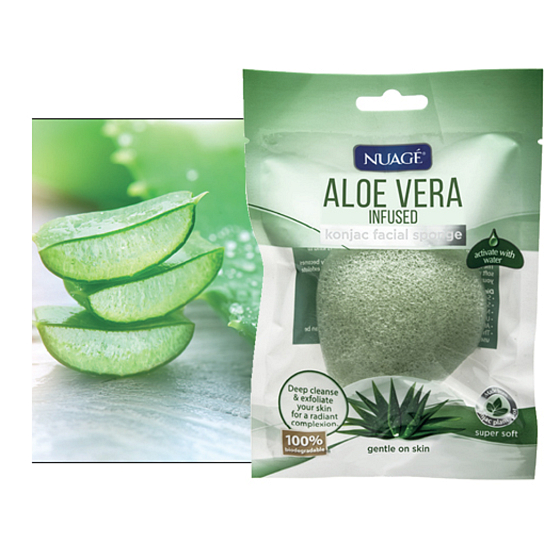 Nuage Konjac mit aktivem Aloe Vera Abschminkschwamm 1 Stück