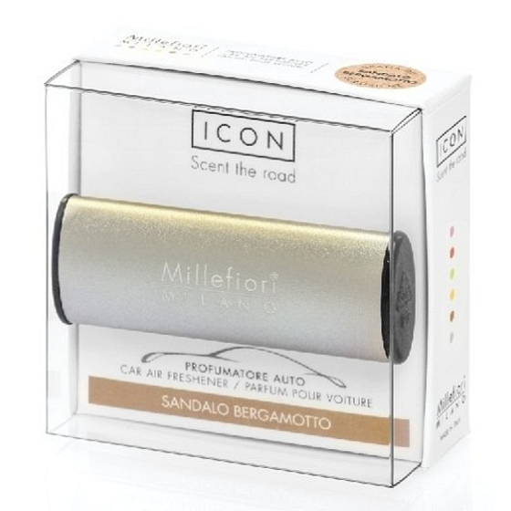Millefiori Milano Icon Sandalo Bergamotto - Sandelholz und Bergamotte Autoduft Metallo Bronze matt riecht bis zu 2 Monate 47 g